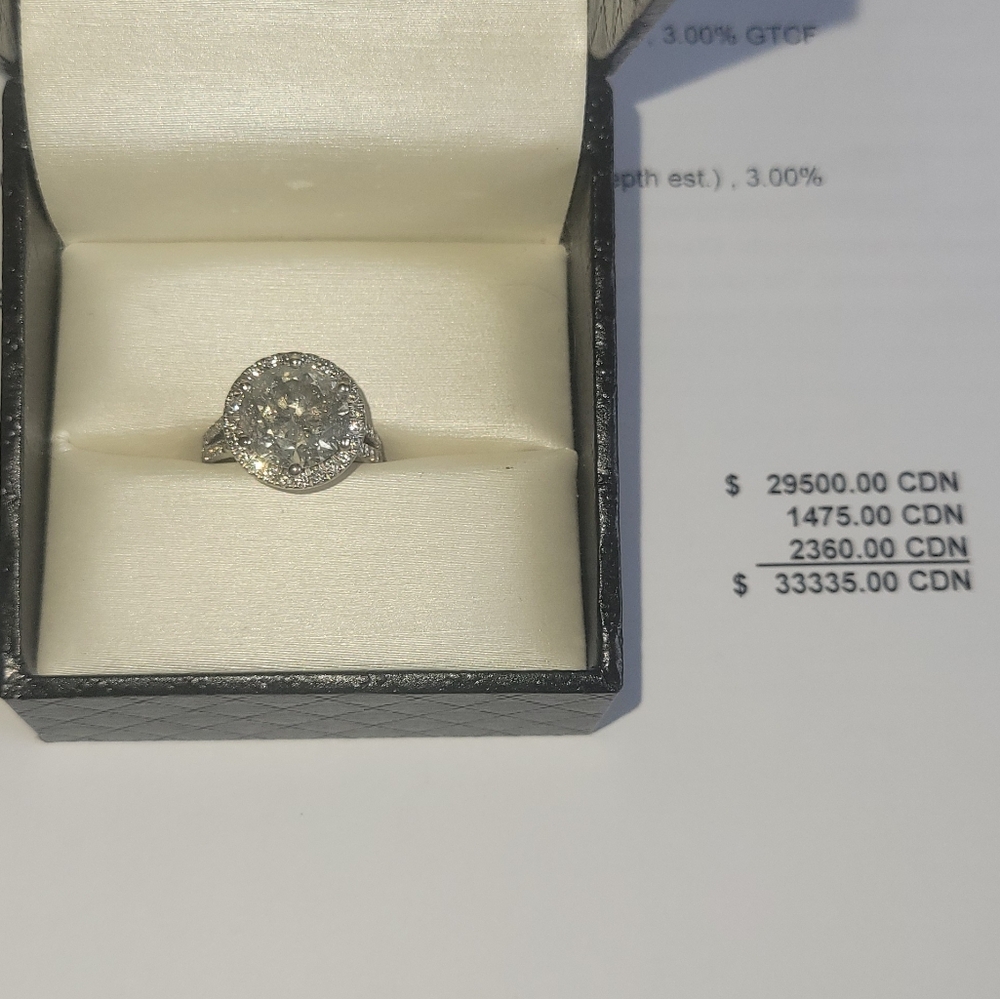 Stunning 14kt white gold 4.6 carat  diamond engagement ring